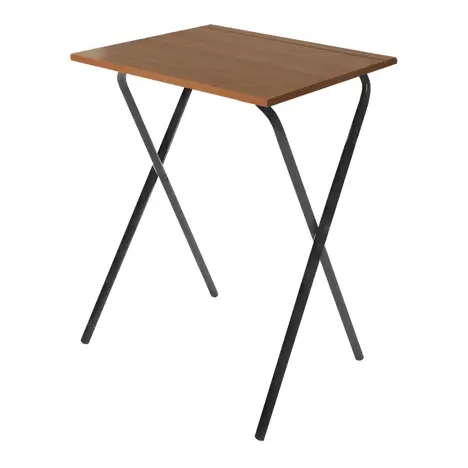 Folding Frame Exam Desk - W450 x D600 x H710mm - Dark Grey - Aida Walnut